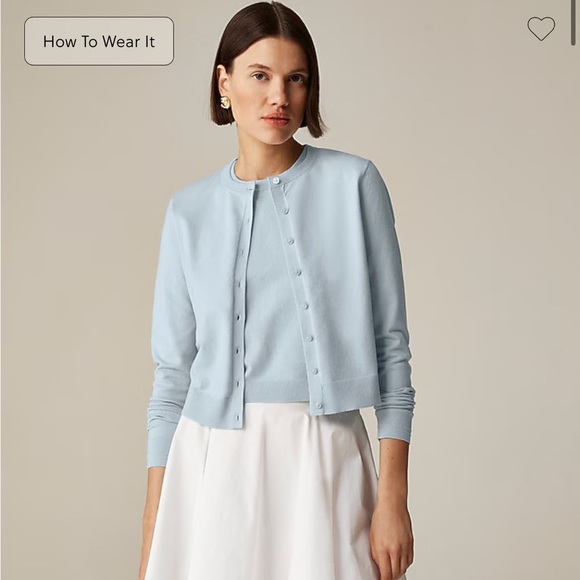 J. Crew New Jackie cardigan in premium ultra-fine cotton Size XS edgewater NEW - Picture 3 of 11